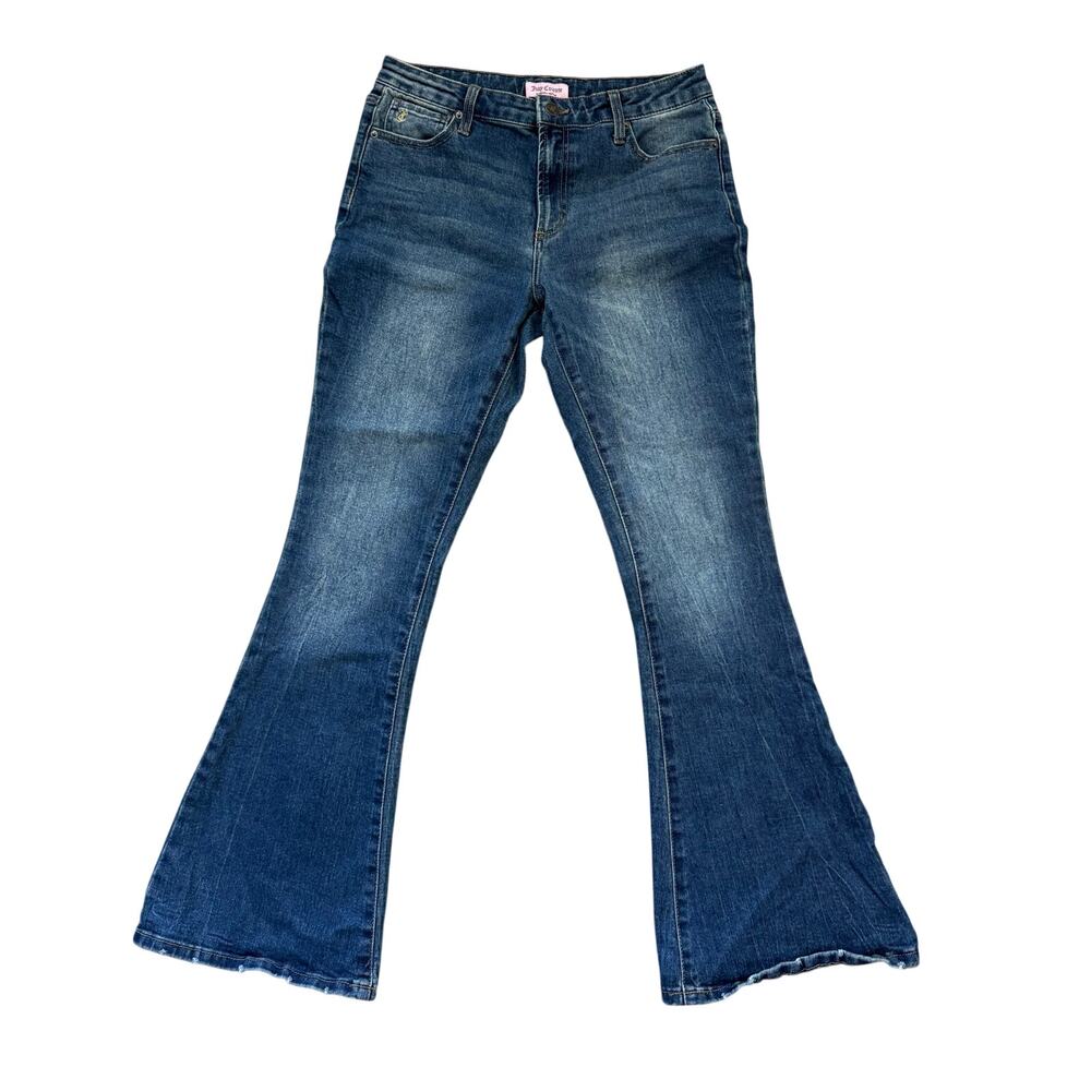 Juicy Couture Lunita Jeans Women’s 9/29 Flare Rhinestone “Juicy” Pocket Denim - Picture 3 of 7